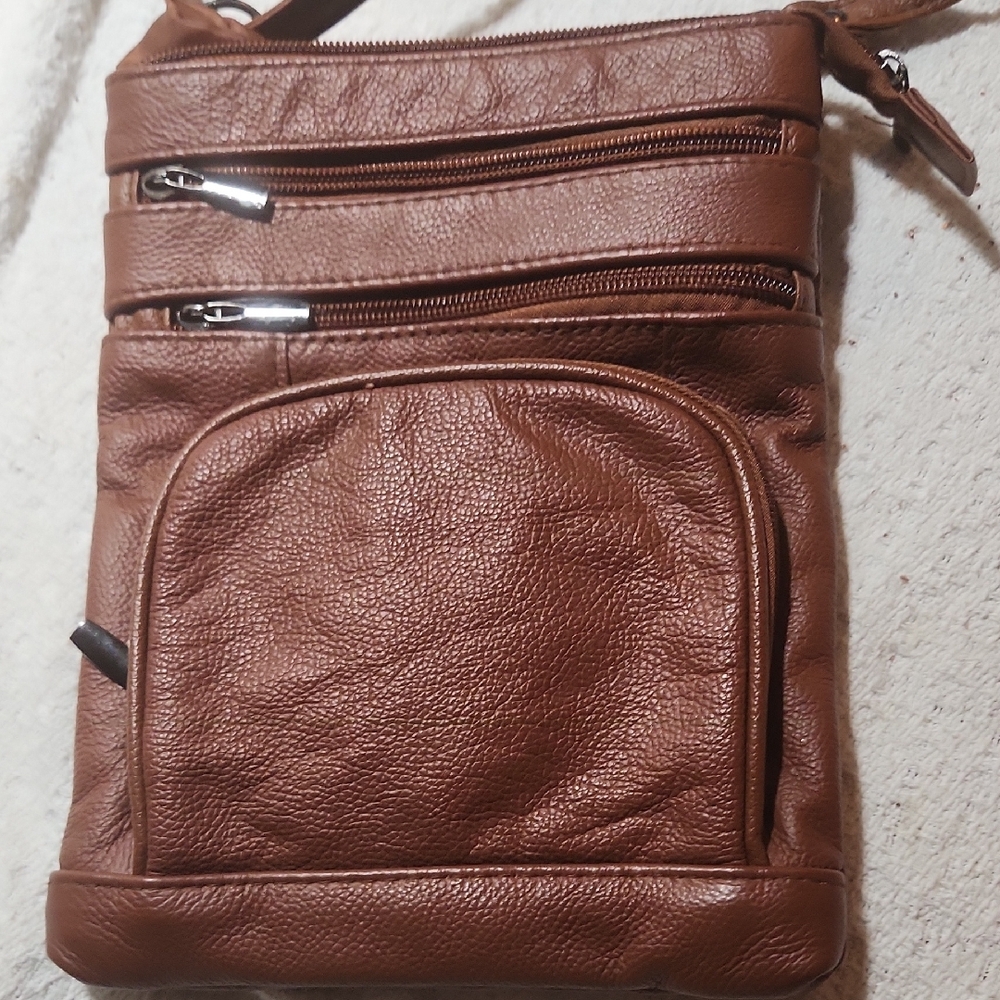 Brown Leather Crossbody Bag